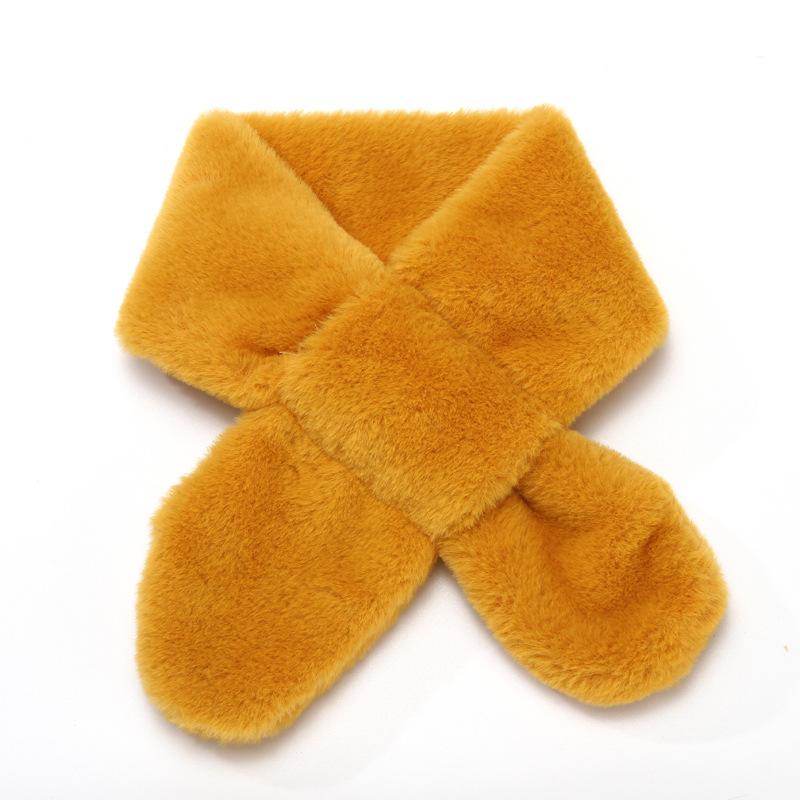 Children'S Scarf Winter Cartoon Plush Children'S Scarf Boys And Girls Warm Cross Imitation Rabbit Hair Children'S Neck