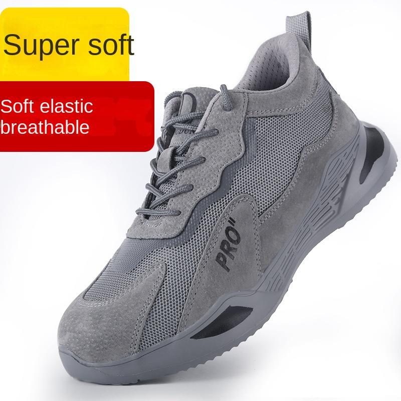Labor Insurance Shoes Men's Anti-smashing and Anti-piercing Labor Insurance Shoes Large Holes Breathable Light Bottom Safety Shoes
