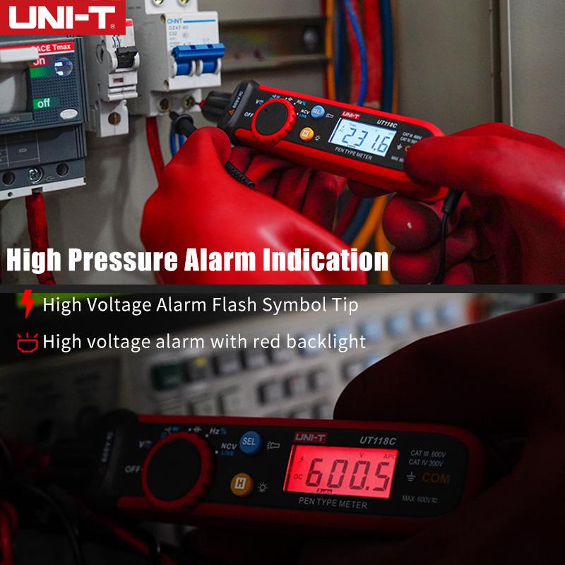 

UNI-T UT118C Digital Multimeter Pen Type 6000 Counts AC/DC Voltage Meter Resistance Capacitance Frequency Diode NCV Multi Tester