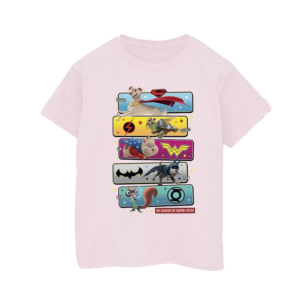 DC Comics Womens/Ladies DC League Of Super-Pets Character Pose Cotton Boyfriend T-Shirt
