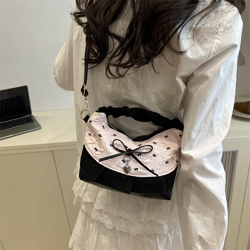 Sweet Little Fresh Messenger Bag Women's Summer New Retro Red and Blue Contrasting Color Plaid Handbag Bag