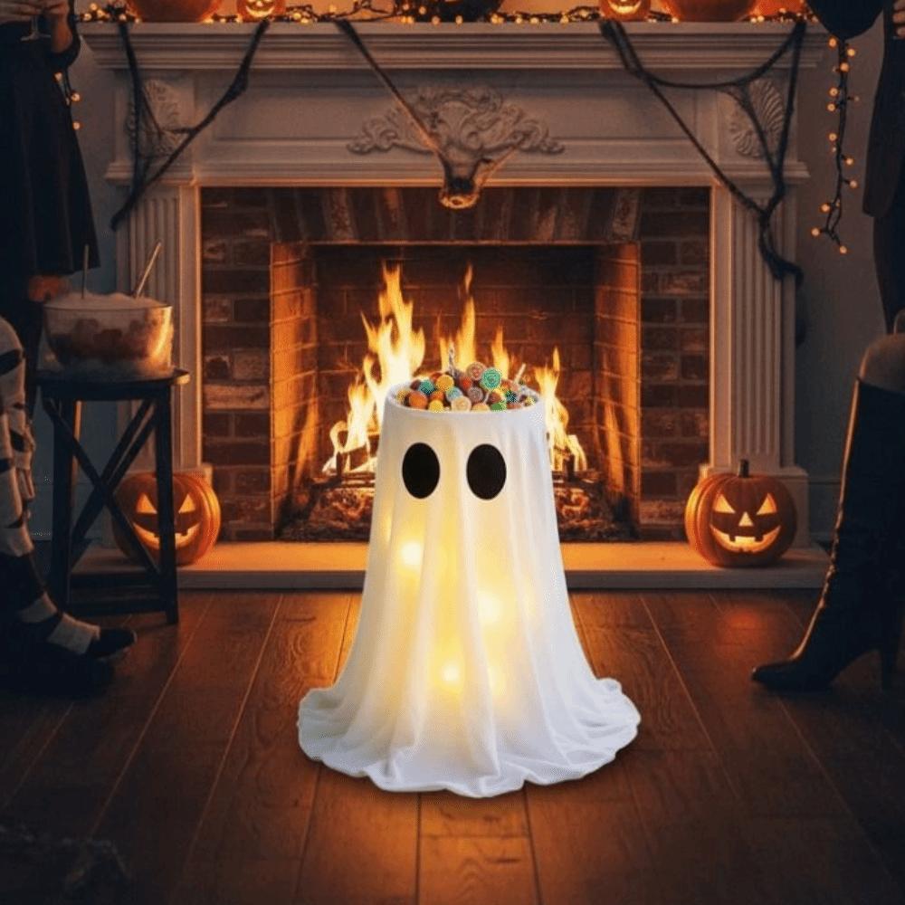 Height-adjustable Ghost Candy Bowl Standing Halloween Ornament Outdoor