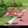 Fiberglass Flamingo Sculpture for Garden and Pond Decorations