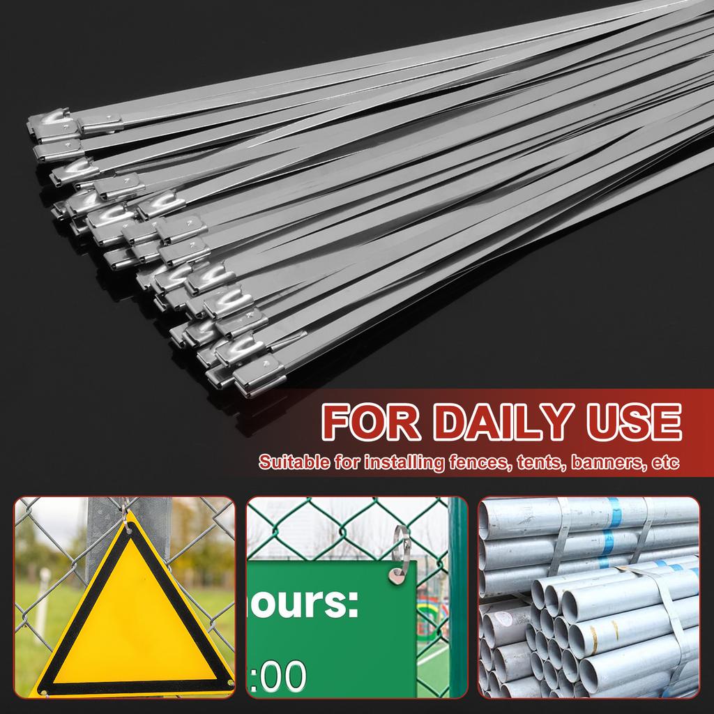 180 Pcs Cable Tie Plier Fastening Strap Cable Tie Stainless Steel Self-Locking Ties High Temperature Resistant Metal Hand Tools