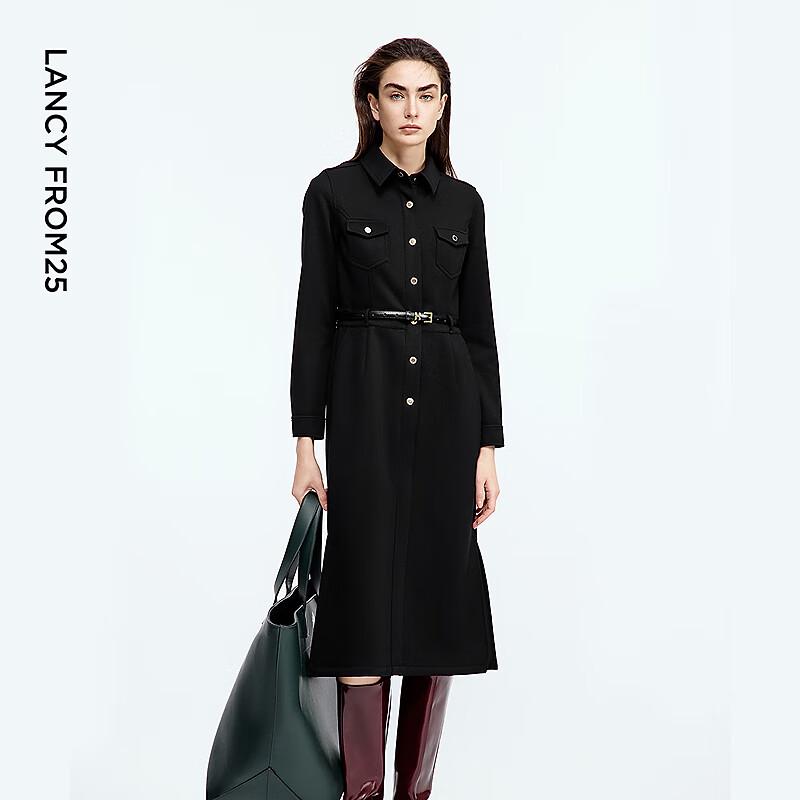 Langzi Retro A-line Shirt Dress with Belt