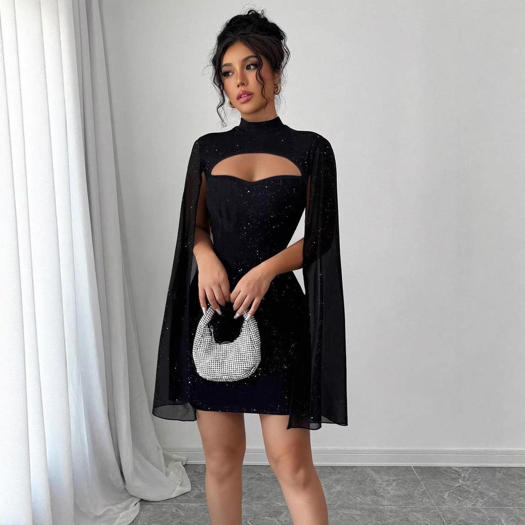 Women's High-End Bodycon Dress - Early Autumn Party Style