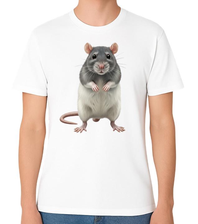 Cute Rat Animal Illustration Unisex T-Shirt Pet Rodent Lover Tee S разноцветный