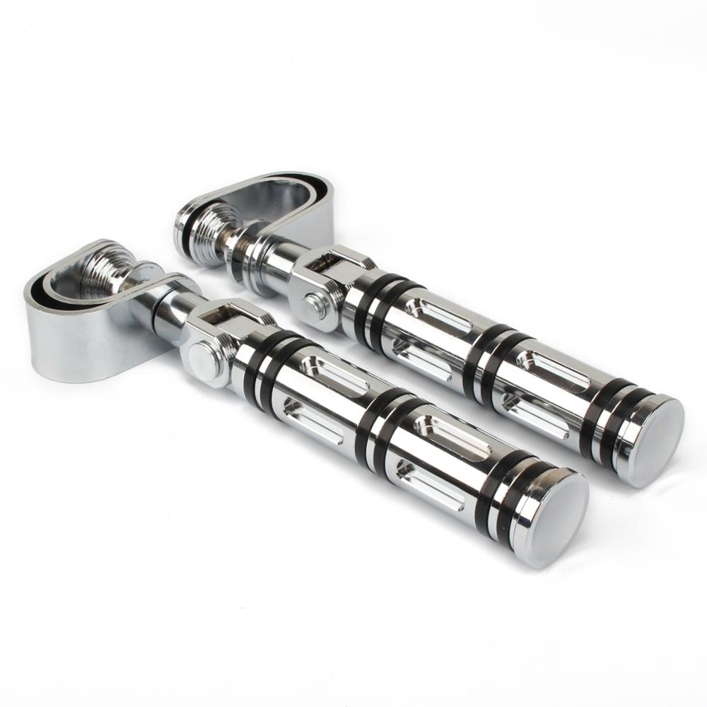 Motorcycle Highway Pegs Pedal Crash Bar Clamp Mount Engine Guard Footpeg Footrests For Harley FLH for Honda Yamaha Bolt