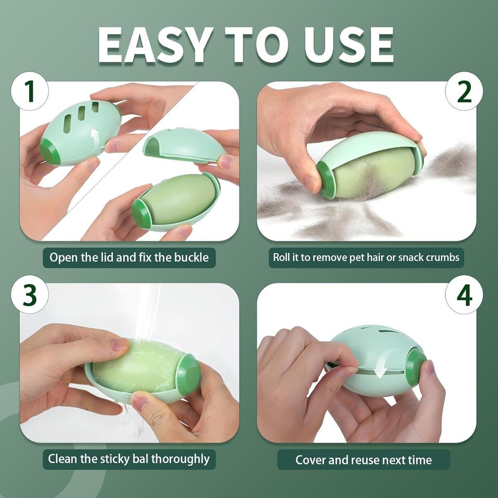 Reusable Lint Roller for Pet Hair Extra Sticky, Portable Home Travel Washable Lint Roller ,ForestGreen-MediumAquamarine,2.559in*3.94in