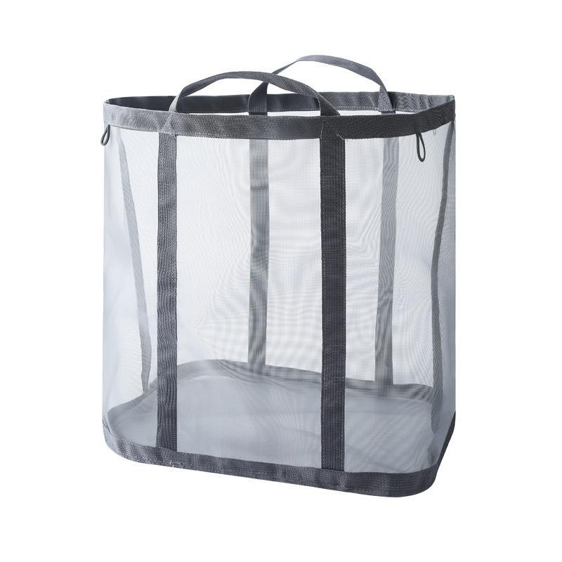 Foldable Mesh Laundry Basket for Dirty Clothes - Breathable and Space-Saving, Ideal for Bathroom and Laundry Room.