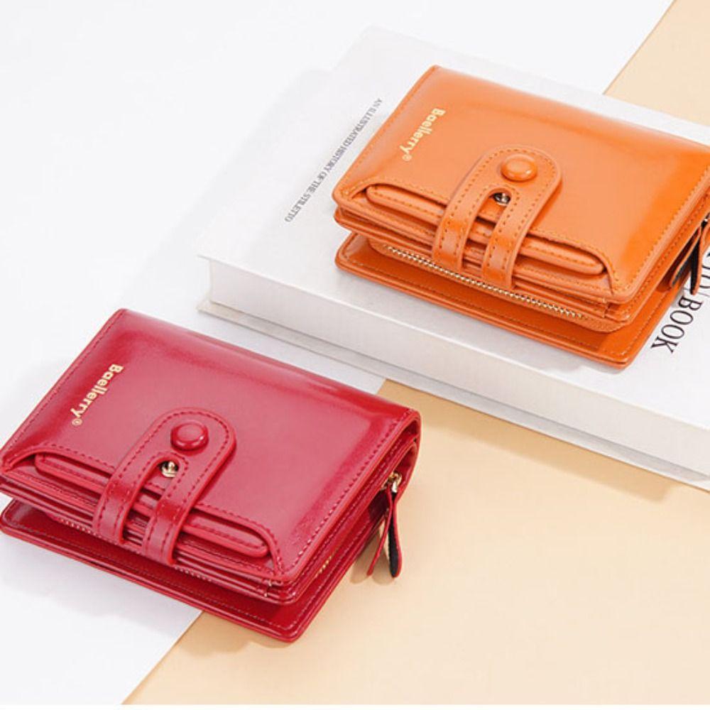 Patent Leather Short  Wallets Korean Style Change Bag Temperament Women Clutch Bag  Outdoor