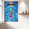 Buntes Handgezeichnetes Cocktail-Rezept Metallblechschild Vintage Bar Cafe Wanddeko Plakette für Zuhause Man Cave Kunst Geschenk
