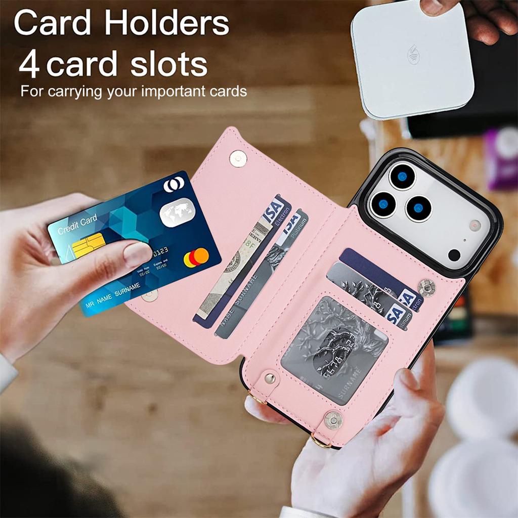 Crossbody Zipper RFID Wallet Card Slot Phone Case for IPhone 17 Pro Max 17 Air 16E 16 15 14 Plus 13 12 11 XR XS Leather Cover