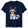 Shih Tzu Dog Christmas Holiday Unisex Unisex Unisex Graphic Tee