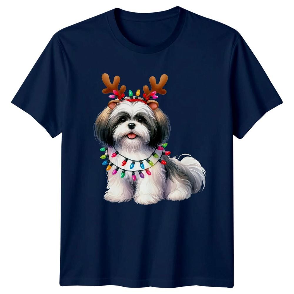 Shih Tzu Dog Christmas Holiday Unisex Unisex Unisex Graphic Tee