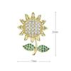 Trendy Shiny Rhinestone Sunflower Brooches Anti-Light Buckle Brooch Small Pin