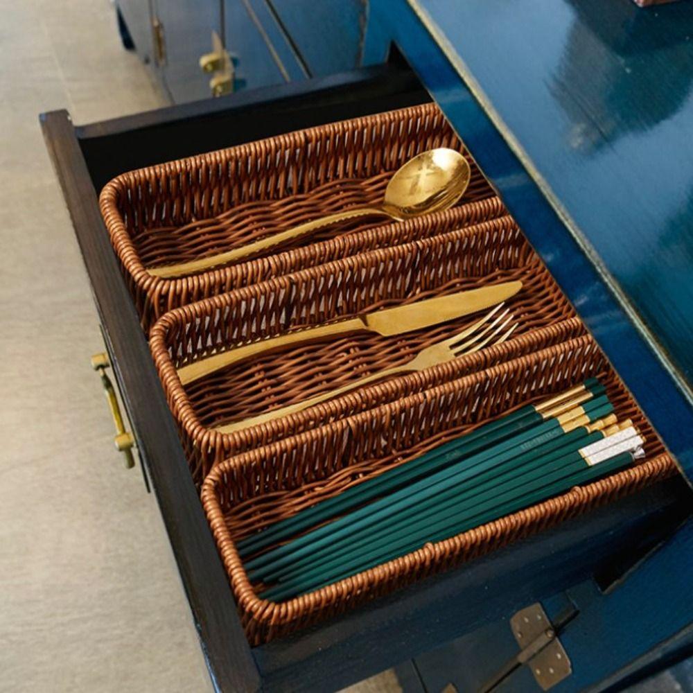 Handgeflochtene Rattan Weide Geflochtene Servierkörbe Restaurant Serviertisch Tischplatte Display