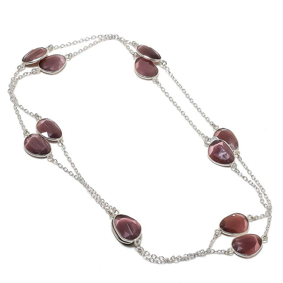 

Натуральный камень Моналиса драгоценный камень 925 стерлингового серебра ювелирные изделия ожерелье 36 j6q22