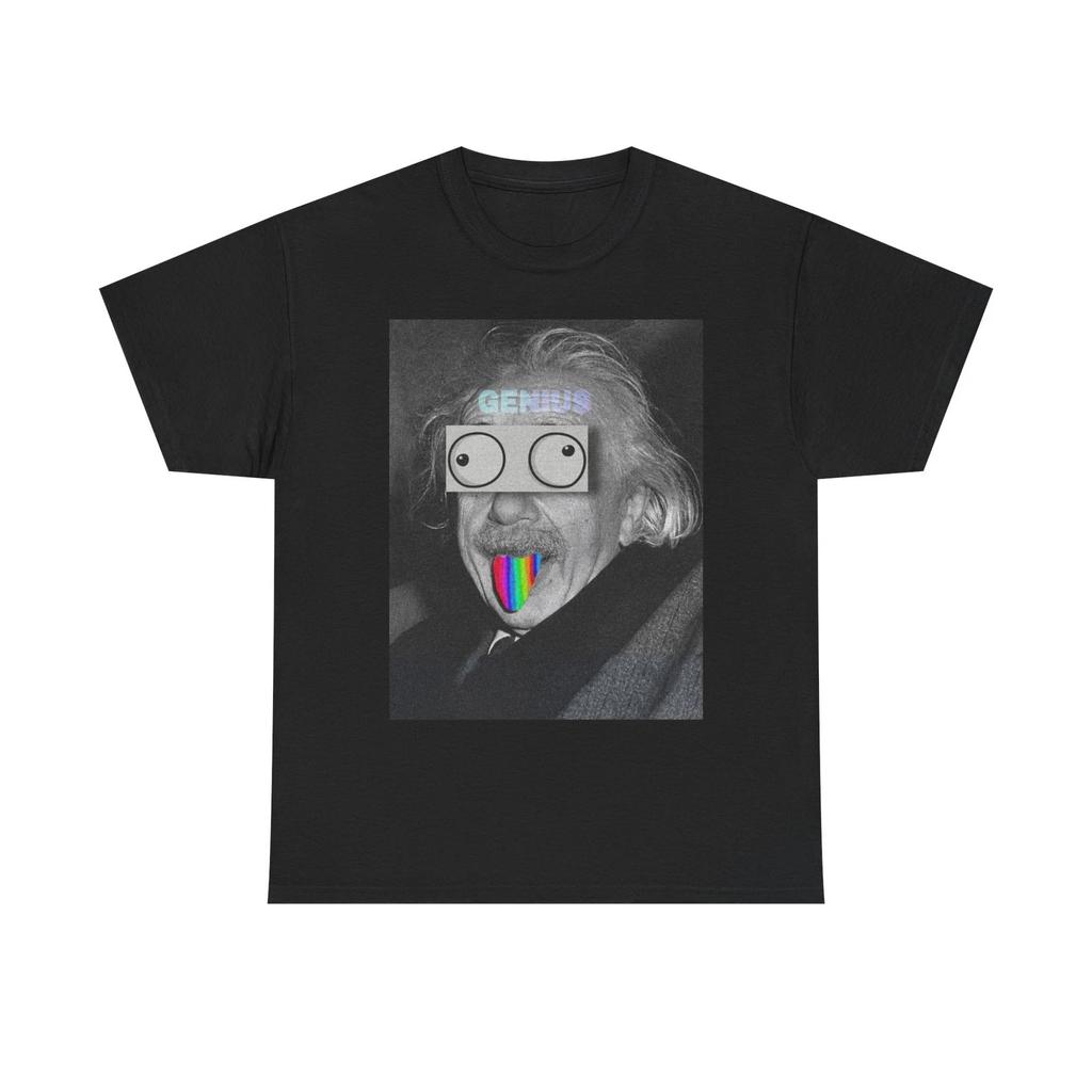 Albert Einstein Genius Funny Art Graphic T Shirt NEW Cotton Tee Gift
