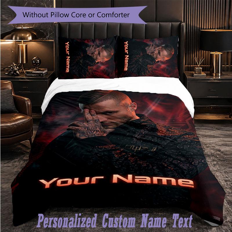 Personalized 3Pcs Bedding SetKontra K Custom Text Duvet Cover Pillowcase Set Bedroom Gift