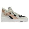 Li Ning Wave Suprewave Mid Slip Resistant Abrasion Resistant High top Skateboard Shoes Women's White Black Gold AGCR234-2