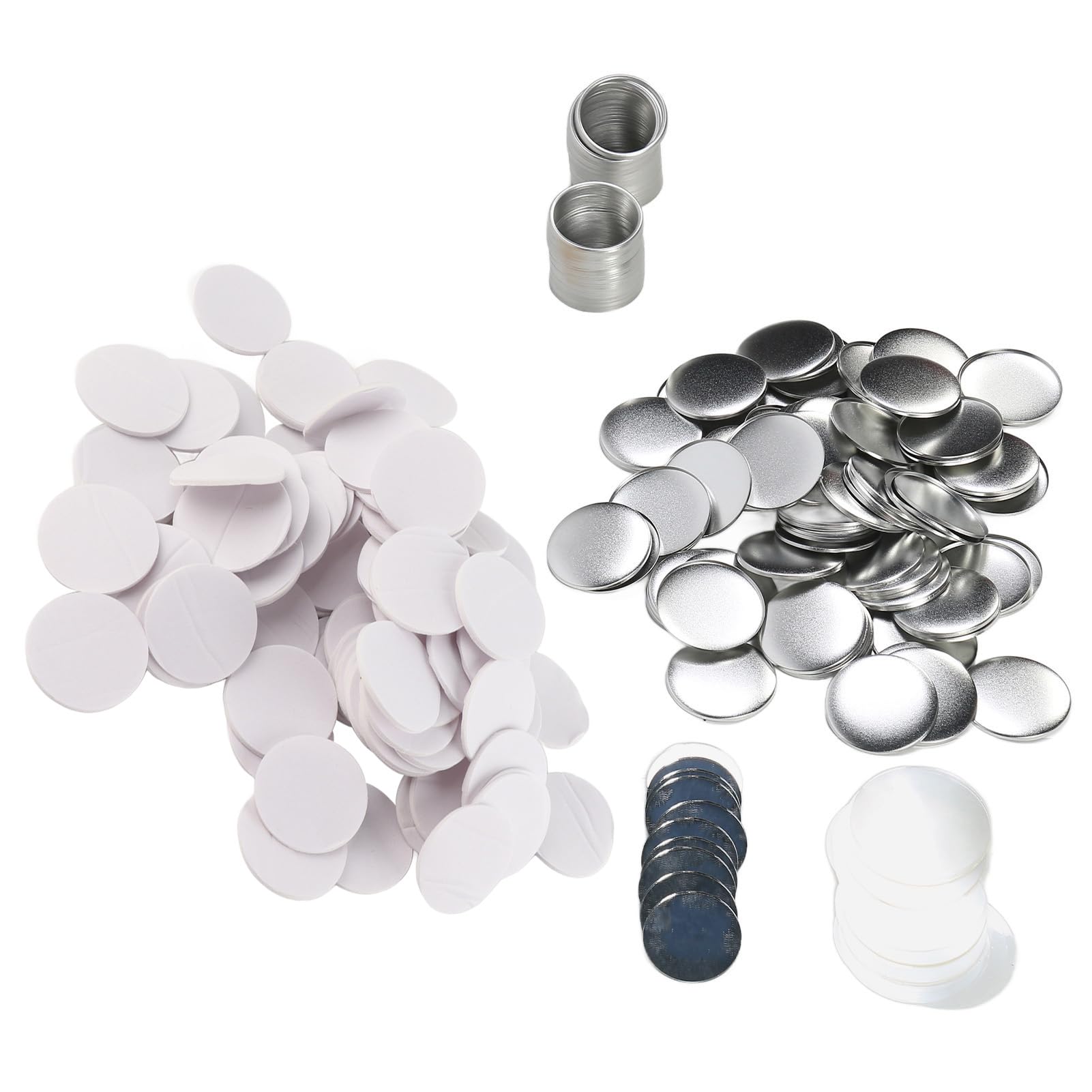 

100 комплектов 58 мм Зеркальные круглые детали для пуговиц DIY Защищенные луженые для рукоделия и особых подарков