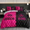 Romantisches Herz-Krone Paar Bettwäsche-Set King Queen Größe Ganzjahres-Hochauflösender Druck für Zuhause Schlafzimmer
