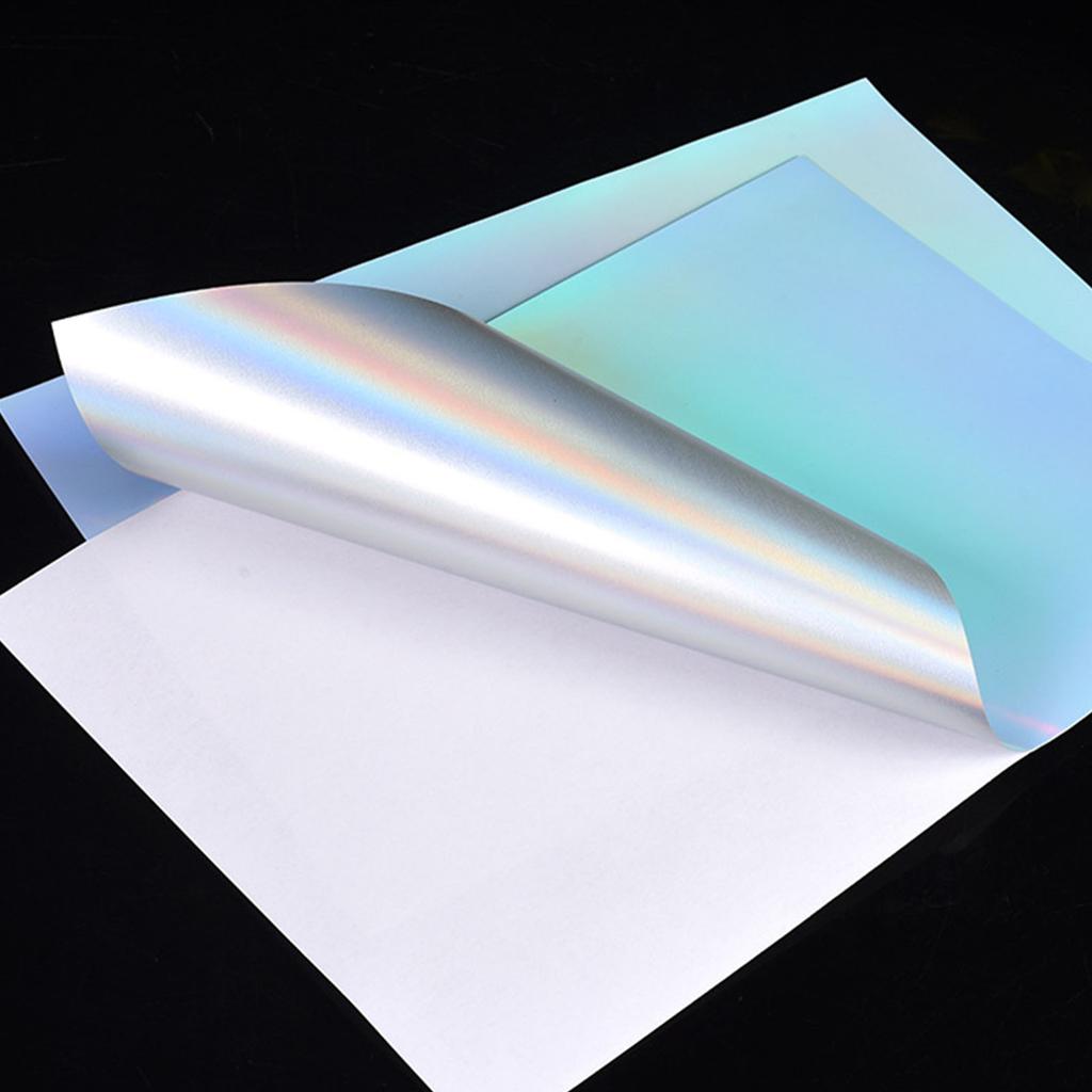 20Pcs Printable Holographic Sticker Paper A4 Dries Quickly Waterproof PET Rainbow for Ink Jet Printer
