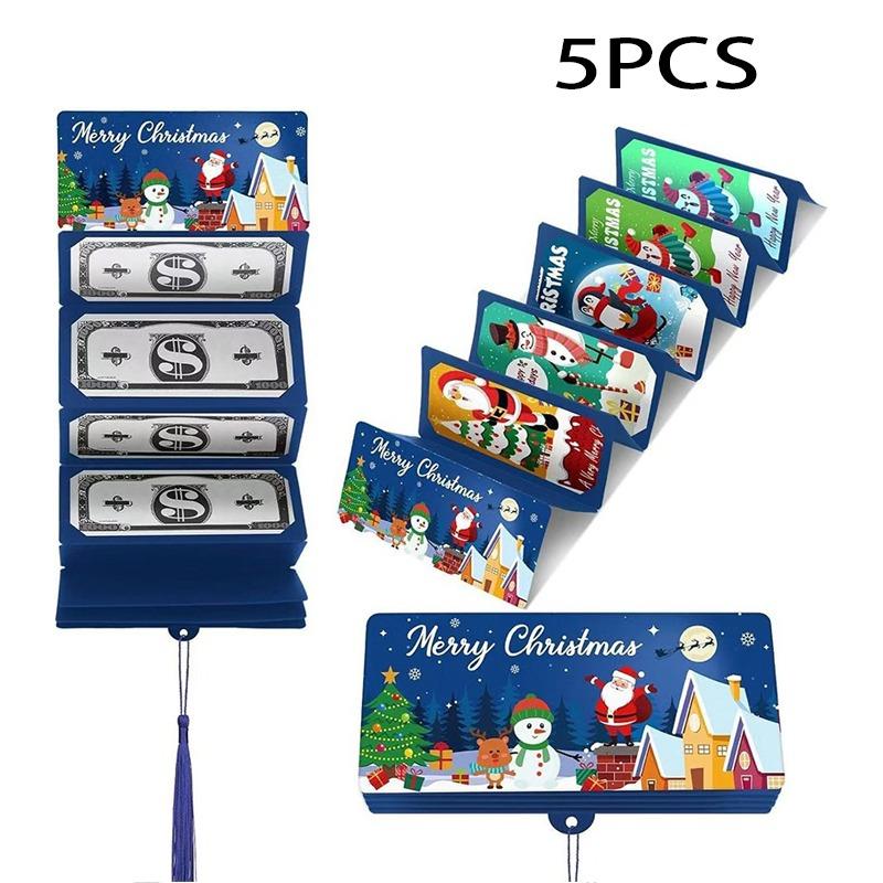 1/5 st Jultomten Pengakort Kuvert God Jul Dekorationer För Hem Vikbar Sedelkort Navidad Noel Natal