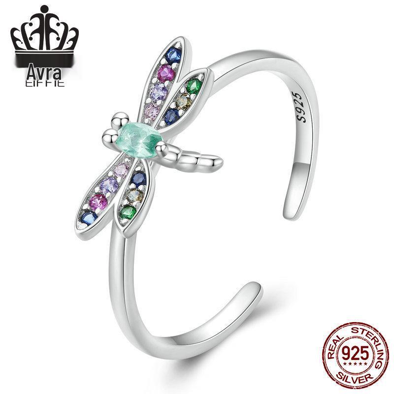 

Кольцо открытое Aifulle из стерлингового серебра 925 пробы «Стрекоза» - Этнический стиль, Инкрустированное ручное ювелирное изделие, Регулируемое кольцо на палец BSR384. Adjustable Size 9 BSR384