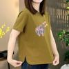 High-End Summer Printed T-Shirt for Women – Loose, Slimming, and Age-Reducing