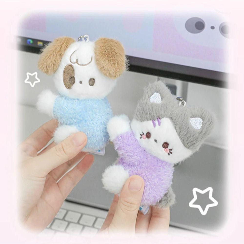 Cartoon Animal Plush Pendant Plush Stuffed Key Chain Lovely Cartoon Clip Doll Toy  Couple
