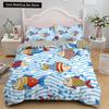 Goldfish Duvet Cover King/Queen Size Golden Red 3D Animal Bedding Set for Kid Teen Adult,Fish Themed Quilt Cover with Pillowcase