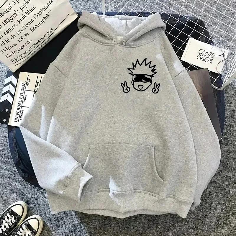 Frühling Herbst Unisex Jujutsu Kaisen Anime Hoodies Sweatshirts Große Animierte Designs Kawaii Gojo Satoru Grafik Streetwear