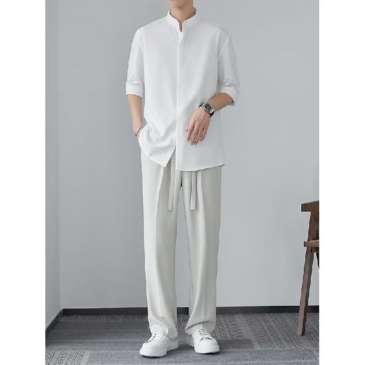 Kurzärmeliges Hemd für Männer im Sommer, trendiges Jugendhemd im neuen koreanischen Stil, japanische Hemdjacke mit lockerer Passform im Hongkong-Stil mit Übergröße