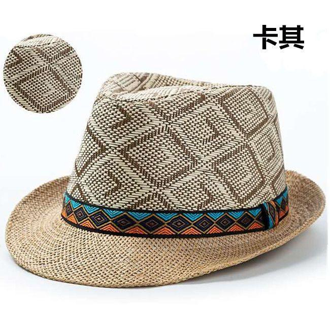 New Spring and Summer Men's Straw Top Hat Short Along the Tide Fashion British Jazz Sunshade Sun Protection Beach Hat Gentleman Versatile