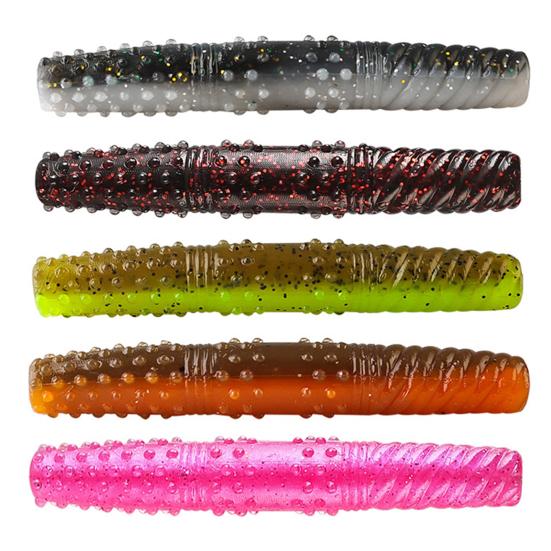 8Pcs Floating Worms Bass Fishing Lures Realistic Looking Bright Colors Reusable Outdoor Fishing Baits Soft Lures
