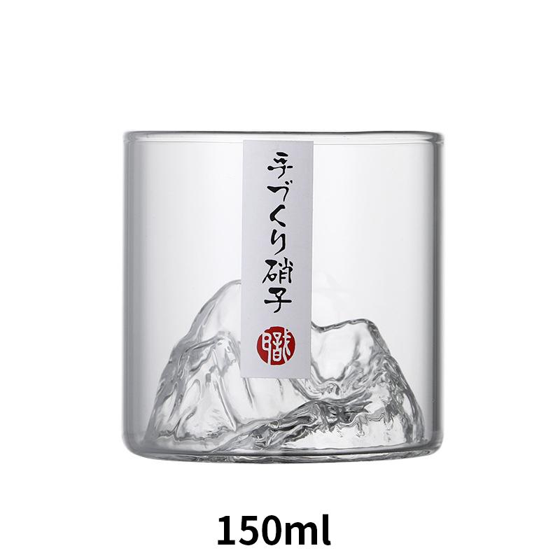 Whiskygläser im japanischen Stil 3D Berg Weinglas Bier Saft Wodka Becher Flasche Trinkgeschirr Fuji Kunstwerk Gletscher Vintage Geschenk
