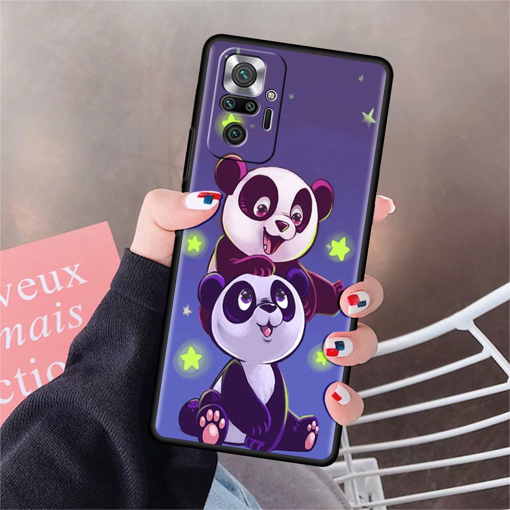 Funda For Xiaomi Redmi Note 10 9 11 Pro Soft Phone Case 10S 9S K40 8 9A 9C 9T 7 10C 8T Silicone Cover Cute Cartoon Animal Panda