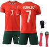 Portugal Ronaldo Sportbekleidung Kinder Trikot Shorts Set Atmungsaktiv Schweißableitend Teamuniform Kind Mini Verfügbar