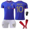 Mens Cycling Jerseys French Team Home Mbappe 10 Football Shirt Set Sports