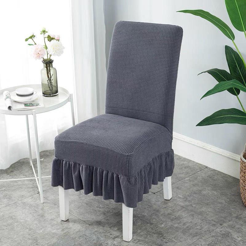 Esszimmerstuhlbezug, Jacquard-Spandex-Schonbezug, dehnbar, für Küchenstuhl, Sitz, Hotel, Bankett, elastisch