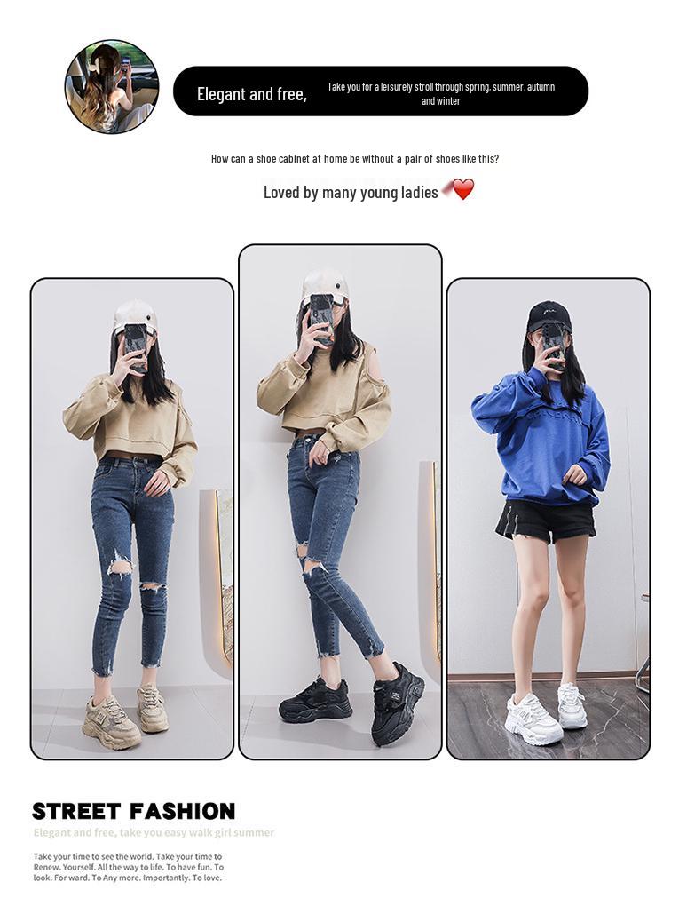 2025 Korean Dad Shoes for Women: Spring Casual, All-Match Sports, Street Style, Height-Increasing - Model K819