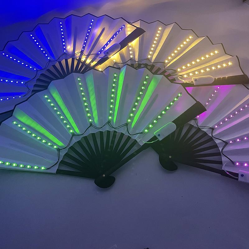 10-Inch LED Luminous Folding Dance & Disco Fan for Bodybuilding, Bars, and KTV Atmosphere