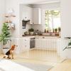 Foldable Dog Gate, 6-Panel Pet Fence, Double-Locking, White