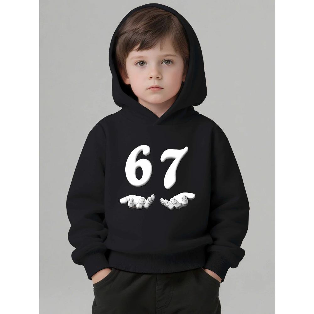 Unisex Graphic Fun 67 Men's Hooded Pullover Sweater Long-sleeved Stylish Street Style Long-sleeved Women Clothing Top