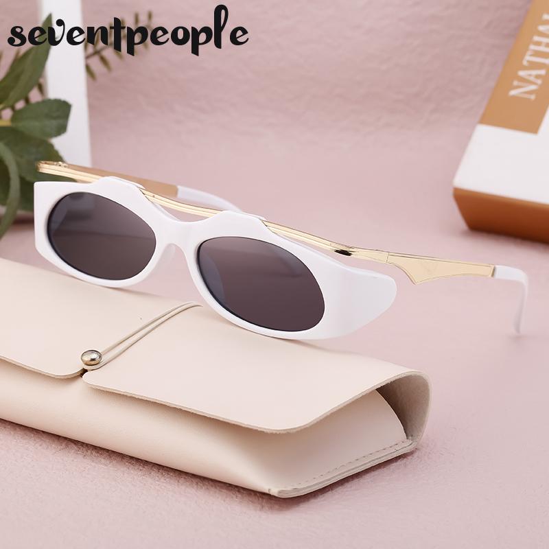 Y2K Punk Small Frame Oval Women Sunglasses  Luxury Brand Design Trendy Vintage Square Goggles Sun Glasses For Ladies Eyewear