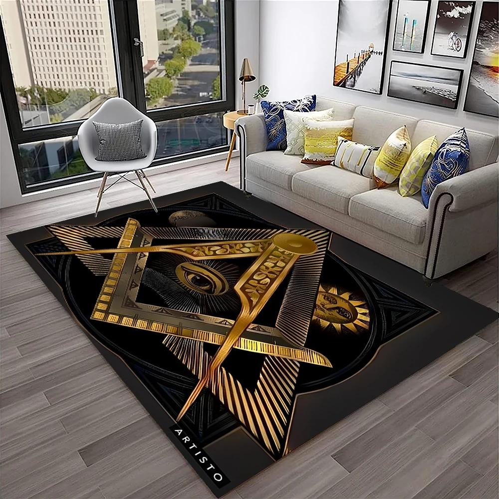 Masonic Freemasonry Illuminati Ring Carpet Rug for Home Living Room Bedroom Sofa Doormat Decor,Kid Area Rug Non slip Floor Mat
