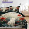 Black Cat Pattern Bedding Quilt Set Quilt Cover Pillowcase Home Decoration Birthday Gift (1 * Duvet Cover + 2 * Pillowcase, Without Core)