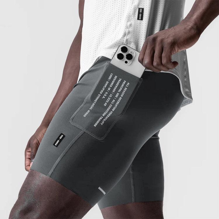 Men's Outdoor Quick-Dry Elastic Training Shorts with Reflective Details